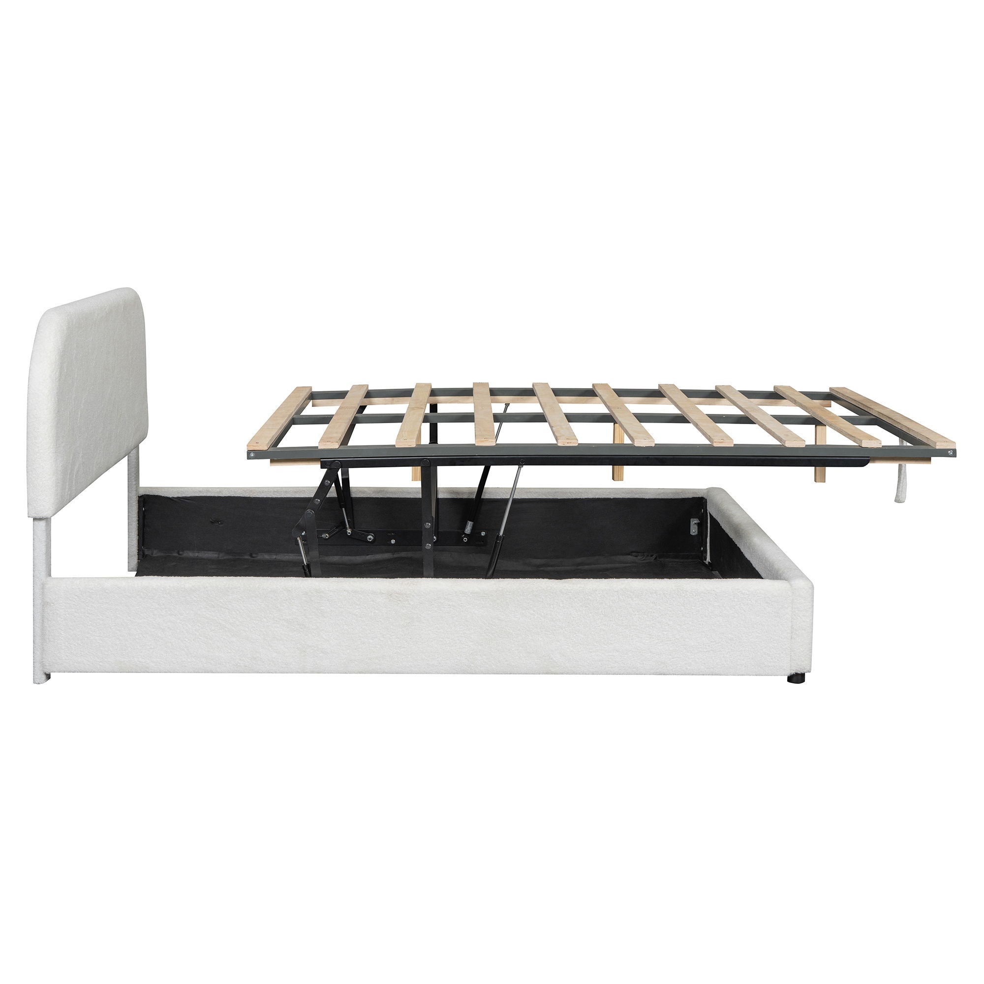 Upholstered Platform Bed With Hydraulic Storage System
