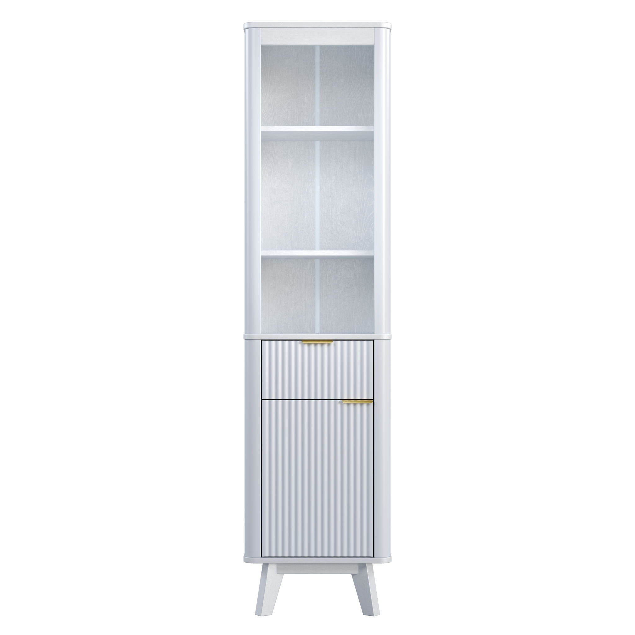 Tall Bathroom Storage Cabinet With Adjustable Shelves And 1 Drawer & Door