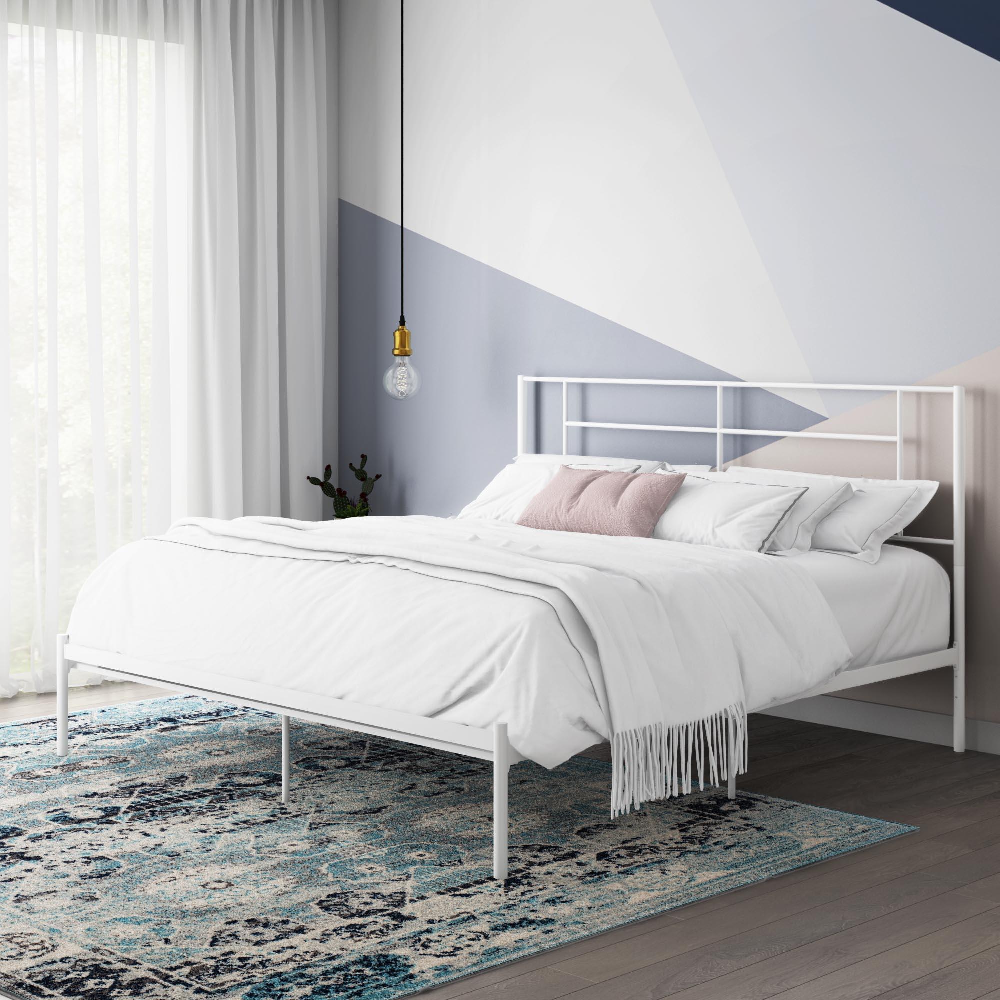 Praxis - King Bed With Simple Headboard - White