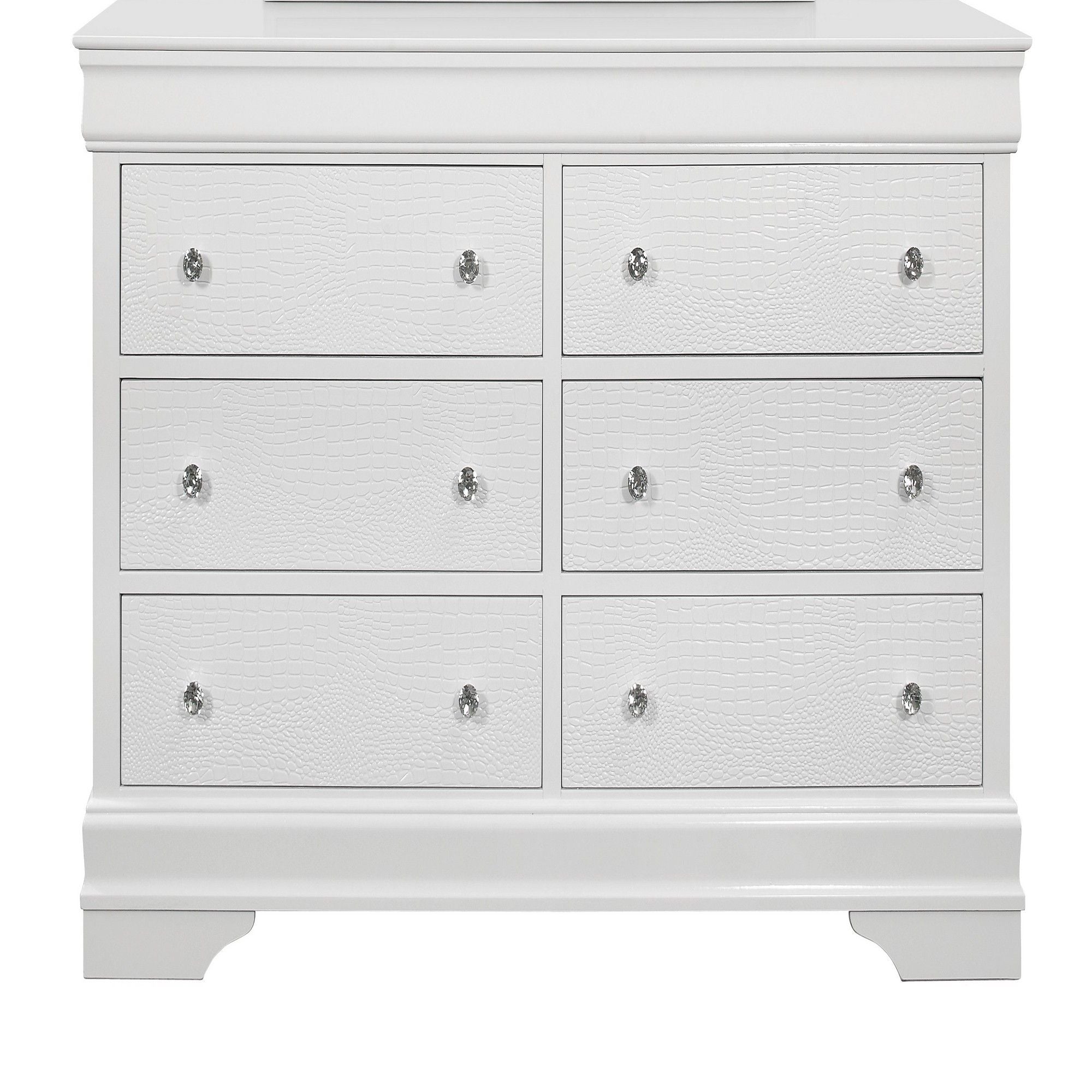 Shaker - 5 Pieces Bedroom Set With Crystal Inspired Tufted Headboard And LED Lighting