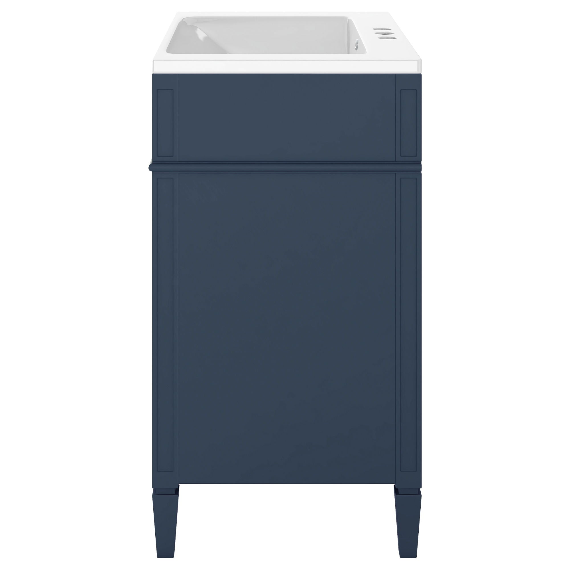 Bathroom Vanity With Top Sink, 2 Drawers And Tip Out Drawer, Rectangular Design