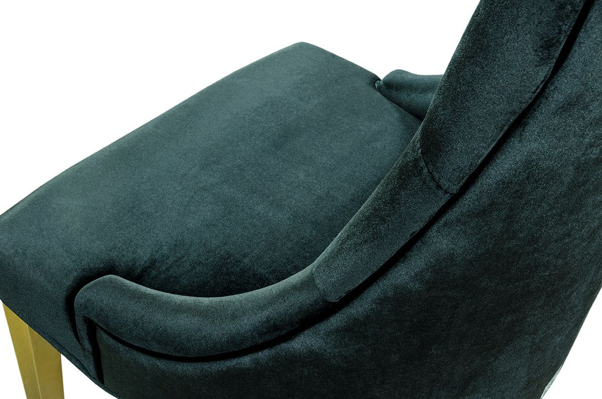 A&X Charlotte Black Velour With Gold Legs Dining Chair