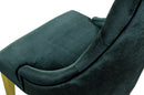 A&X Charlotte Black Velour With Gold Legs Dining Chair