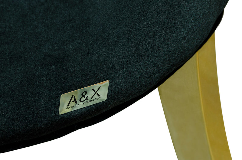 A&X Charlotte Black Velour With Gold Legs Dining Chair