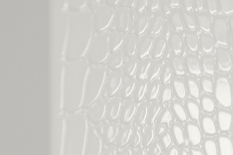 A&X Regal - Modern White Crocodile Floor Mirror