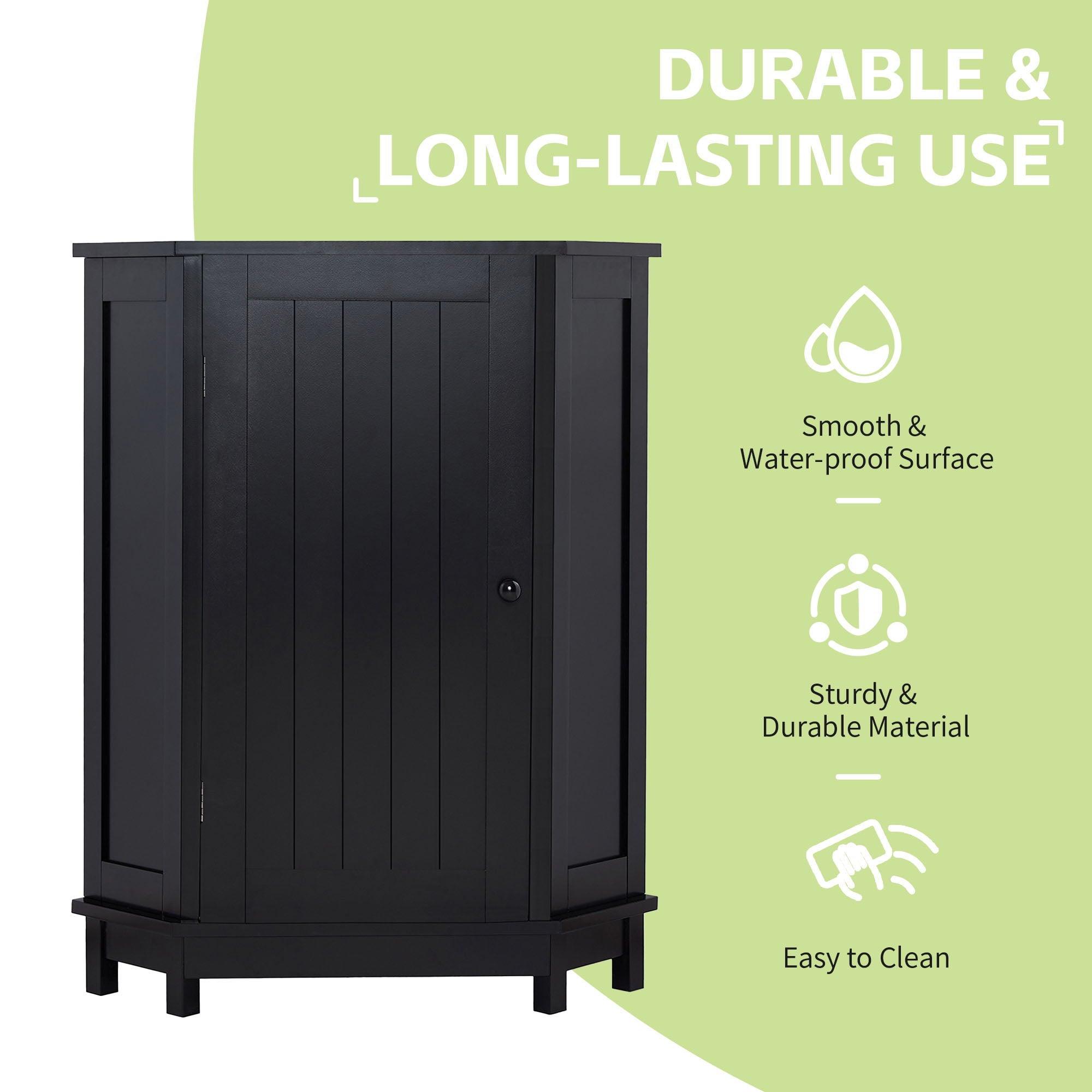 Bathroom Cabinet Triangle Corner Storage Cabinet With Adjustable Shelf Modern Style