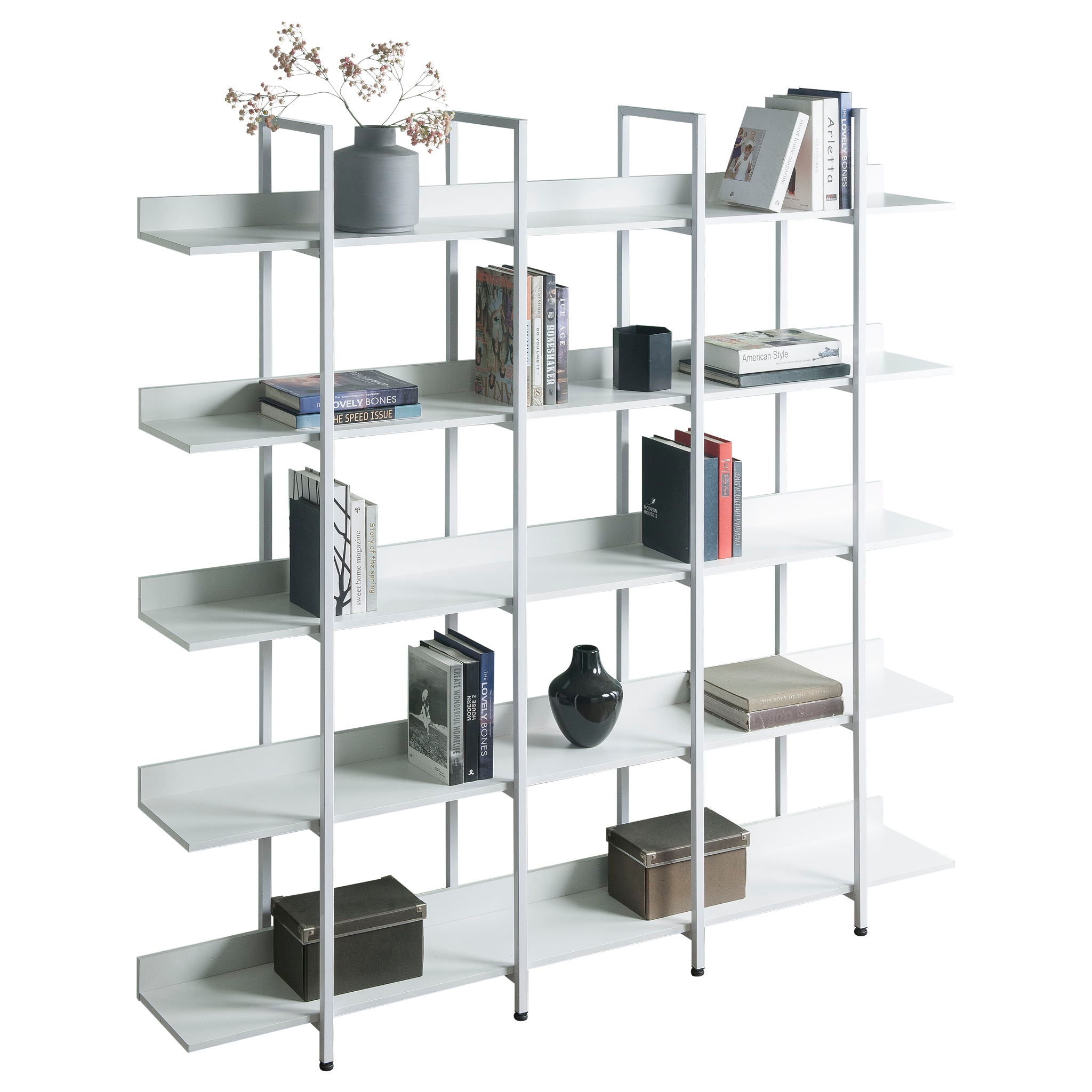 Vintage Industrial 5 Tier Open Bookcase