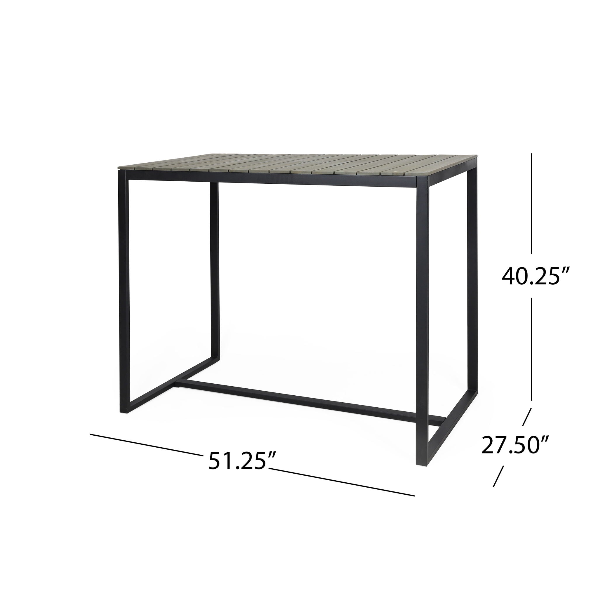 Ernesto - Outdoor Industrial Acacia Wood Bar Table