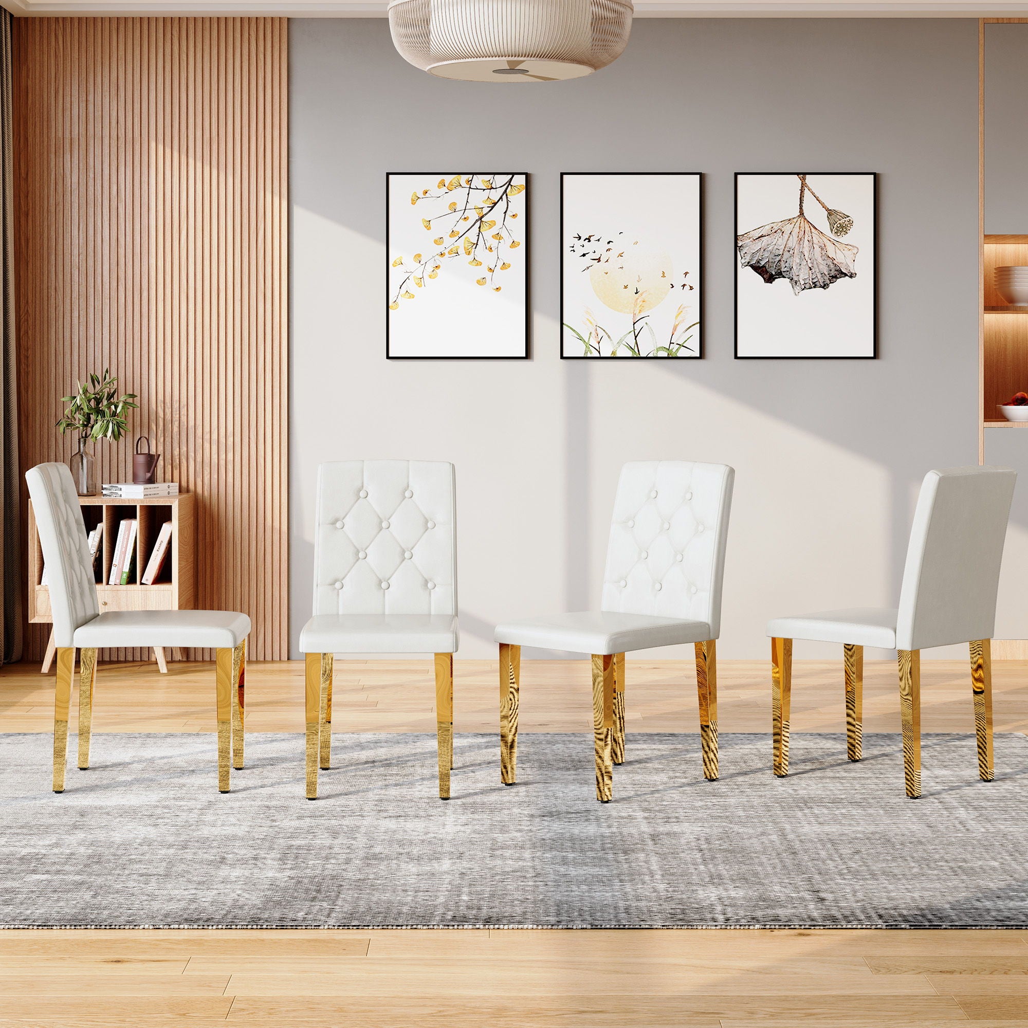 Dining Chairs With Ergonomic Buckle Backrest Comfort