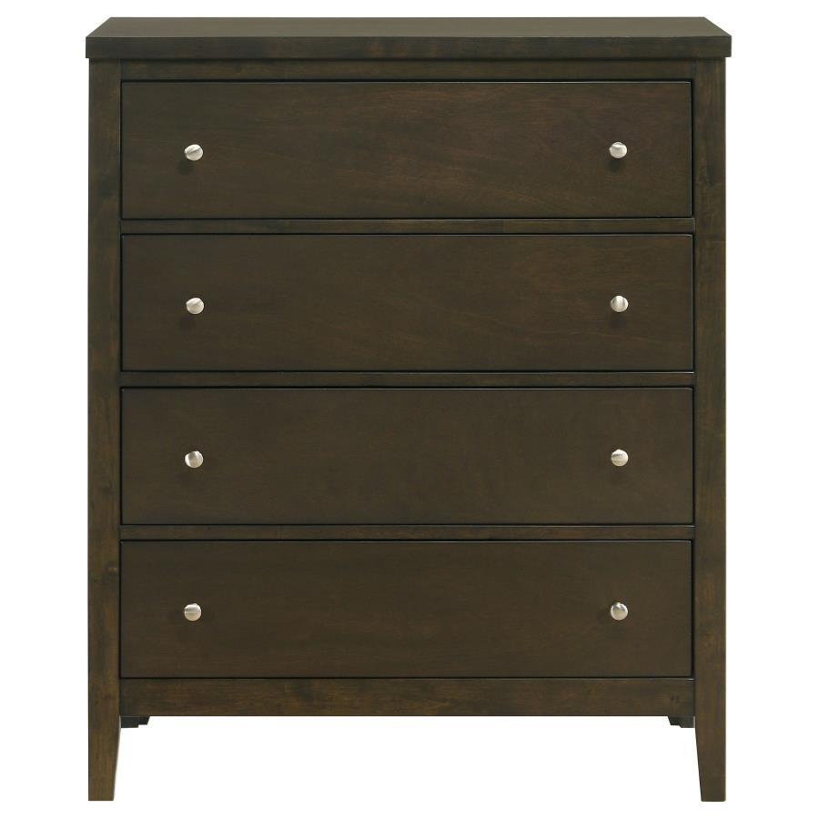 Wilkes - 4-Drawer Chest Of Drawers - Dark Cocoa