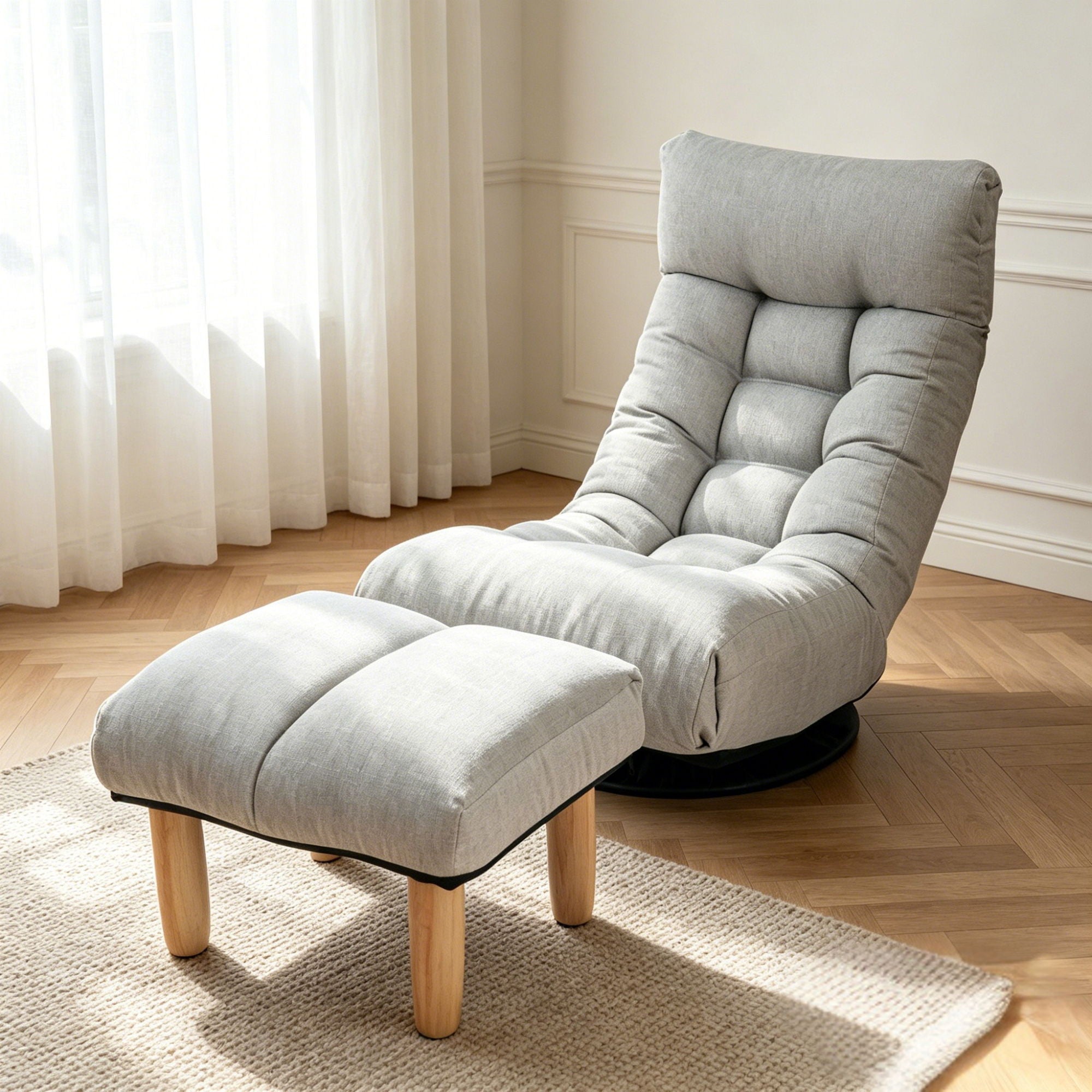 Adjustable Japanese Reclining Floor Chair Sofa With Metal Frame For Living Room