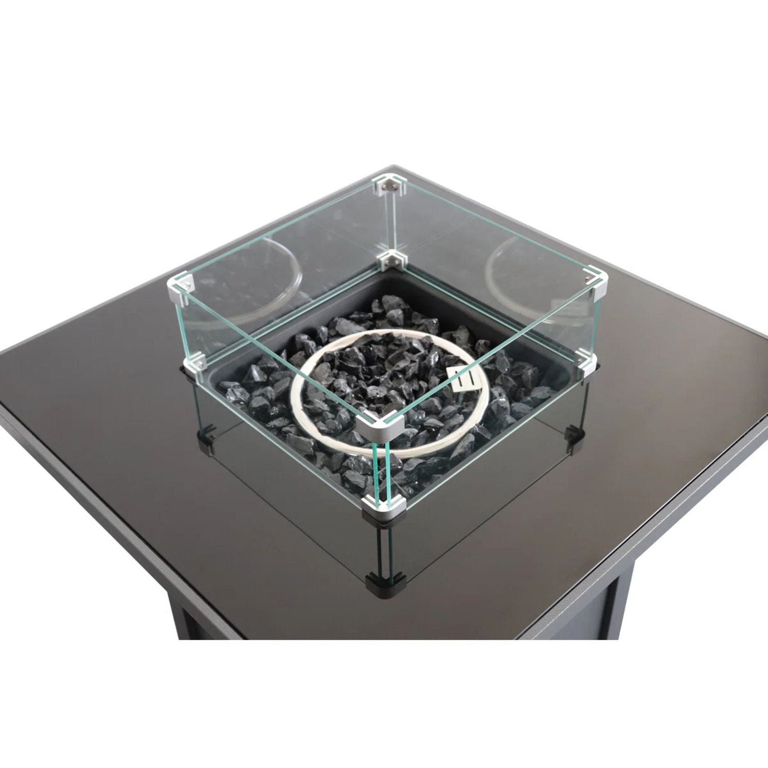 Powder Coated Fire Pit With Top - Black