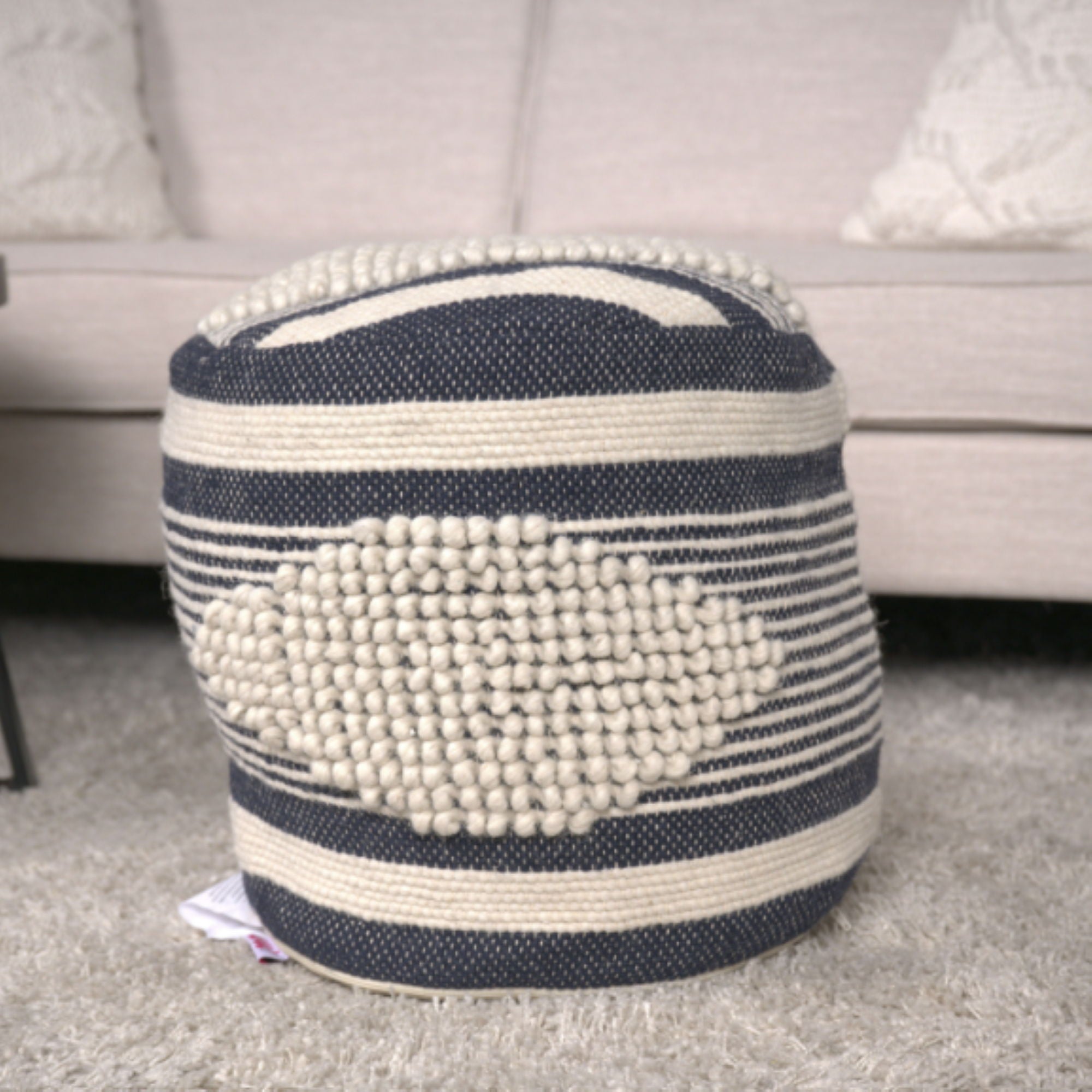 Diamond - Handcrafted Cylindrical Pouf