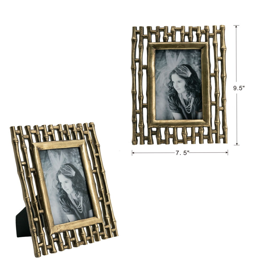 Photo Resin Frame, Opening (Set of 2) - Gold