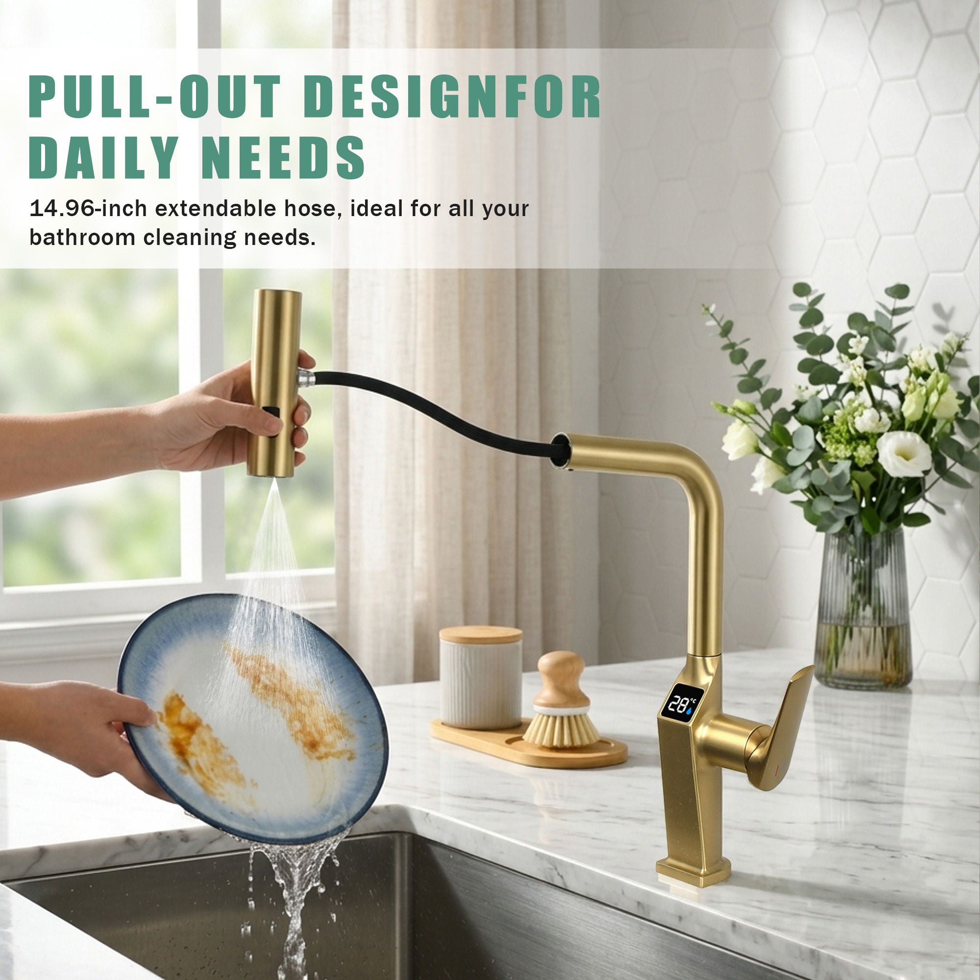 Touchless Kitchen Faucet With LED Display