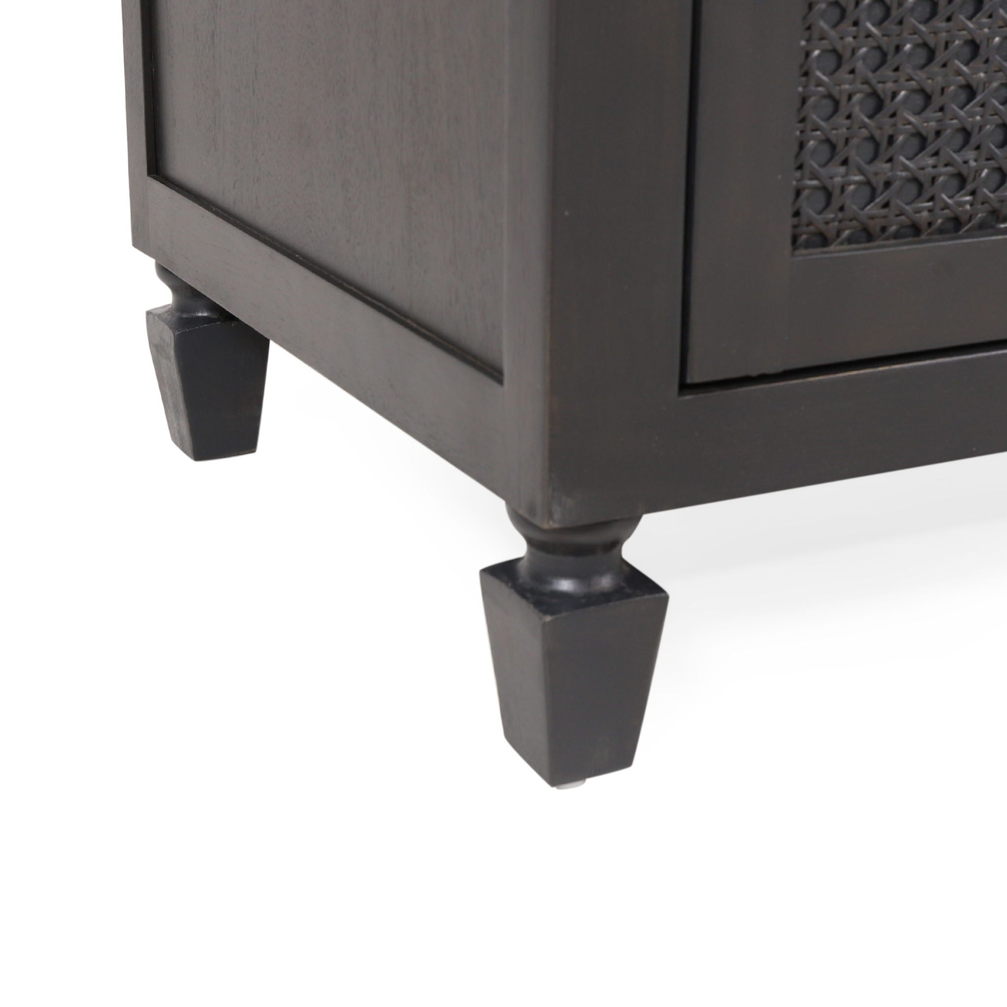 Newell - Cane 3 Drawer Dresser - Dark Gray