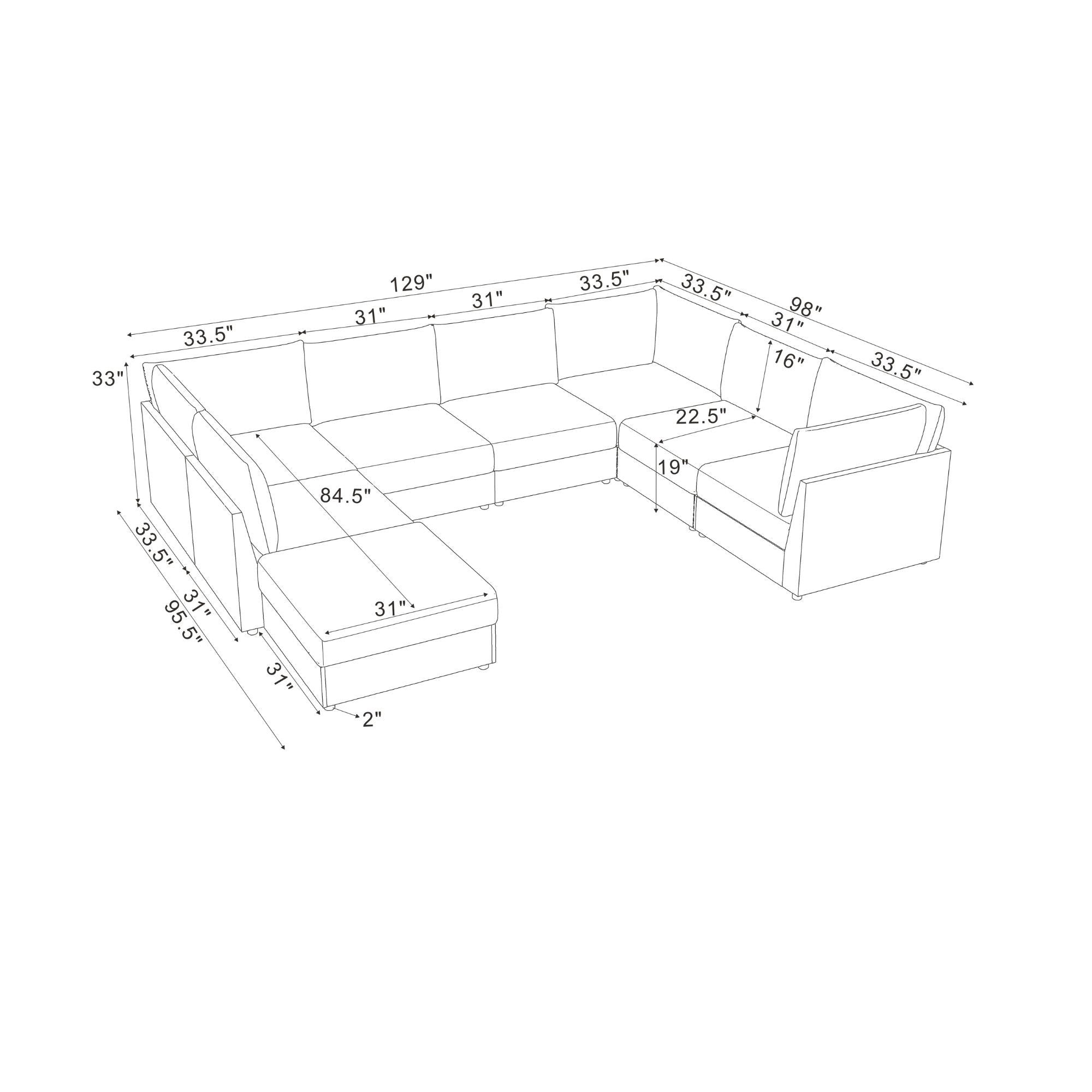 Modern Reversible Modular Sectional
