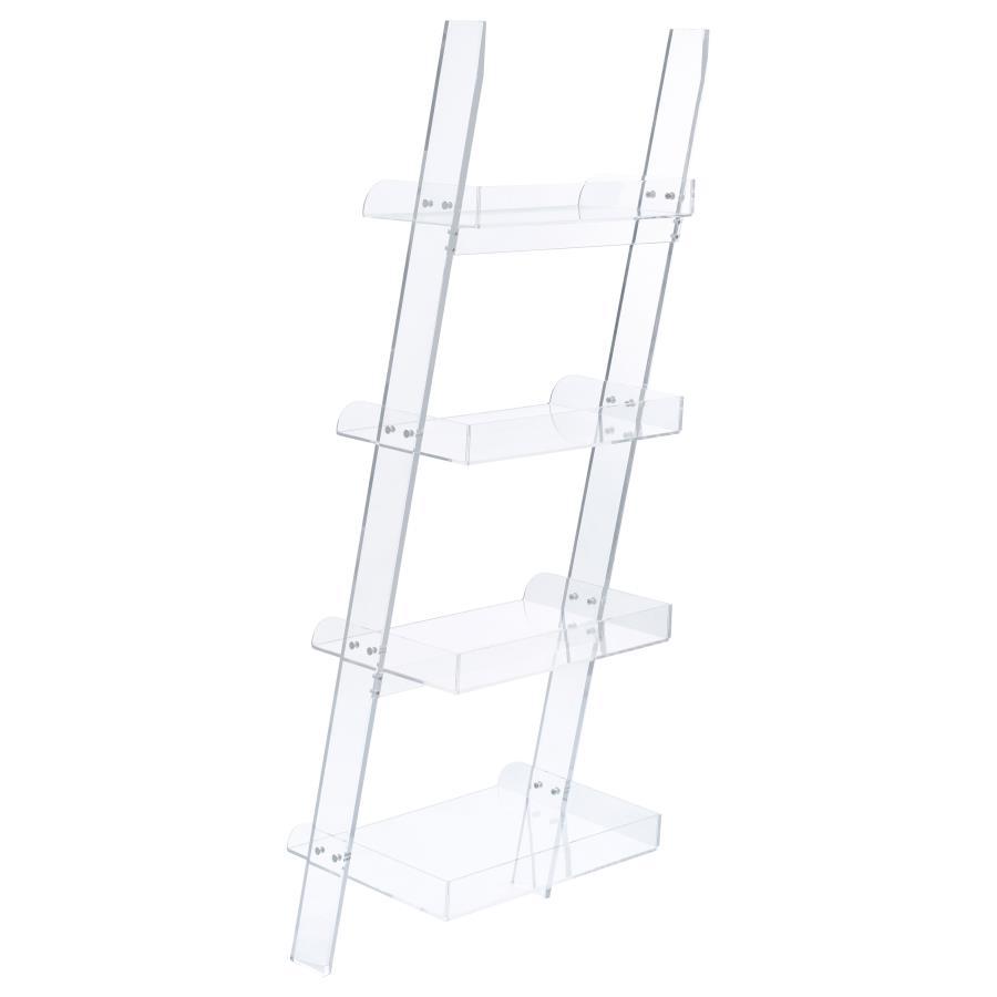 Amaturo - 4-Shelf Acrylic Ladder Bookshelf - Clear