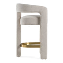 Modrest Adam - Modern Beige Fabric + Brass Counter Chair