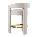 Modrest Adam - Modern Beige Fabric + Brass Counter Chair