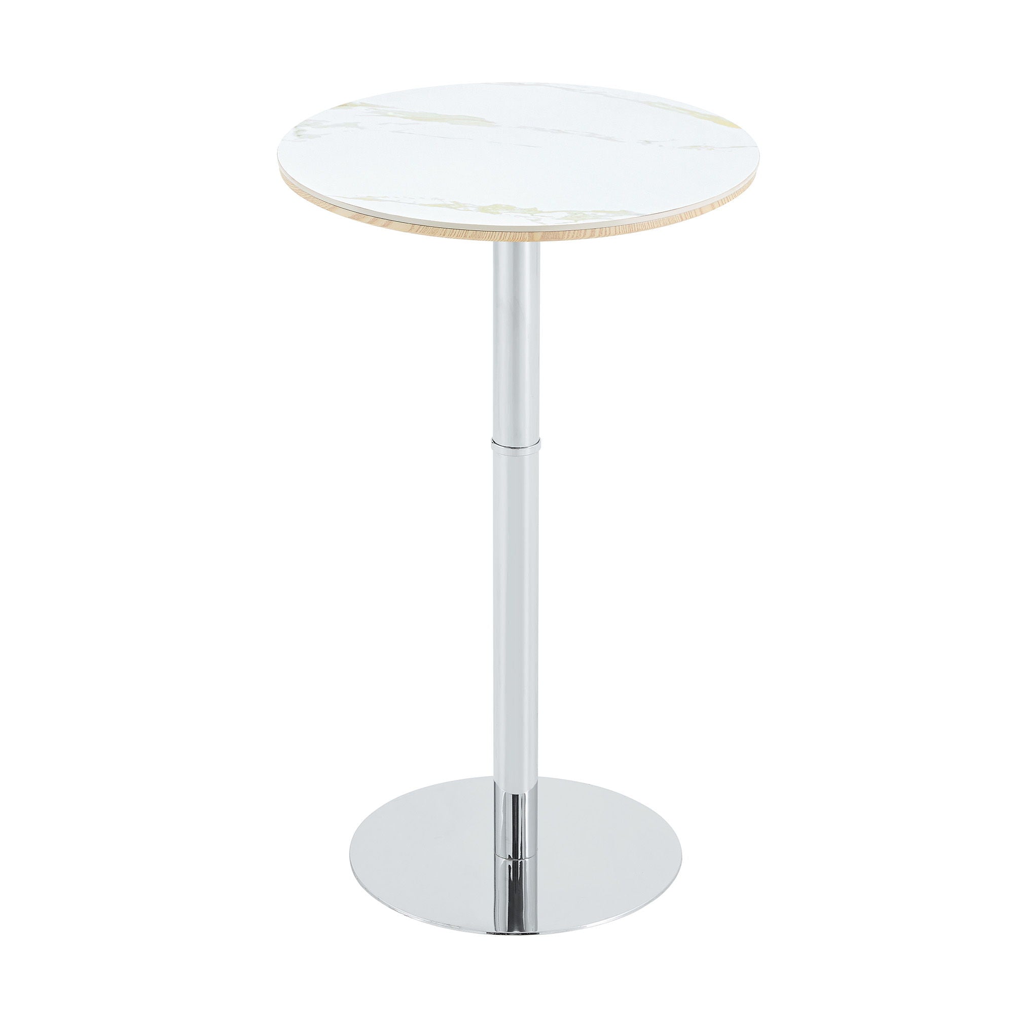 Circular Bar Table - White / Silver