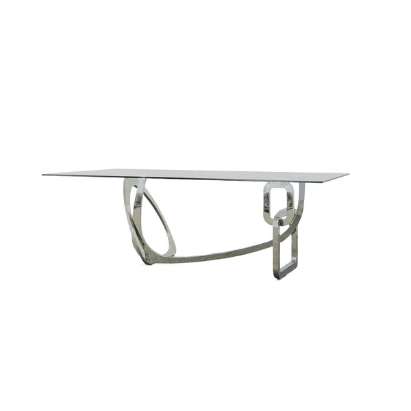 Modrest Adelaide Modern Stainless Steel & Glass Dining Table