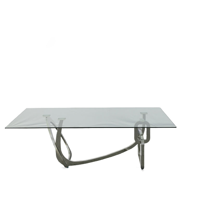 Modrest Adelaide Modern Stainless Steel & Glass Dining Table