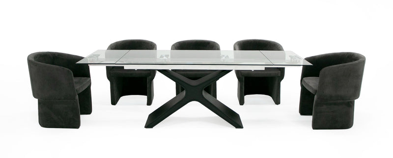 Modrest Adler - Modern Black Glass Extendable 63"/94.5" Dining Table