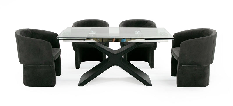Modrest Adler - Modern Black Glass Extendable 63"/94.5" Dining Table