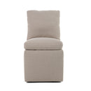 Modrest Adrian - Modern Beige Fabric Dining Chair w/ Castor Wheels