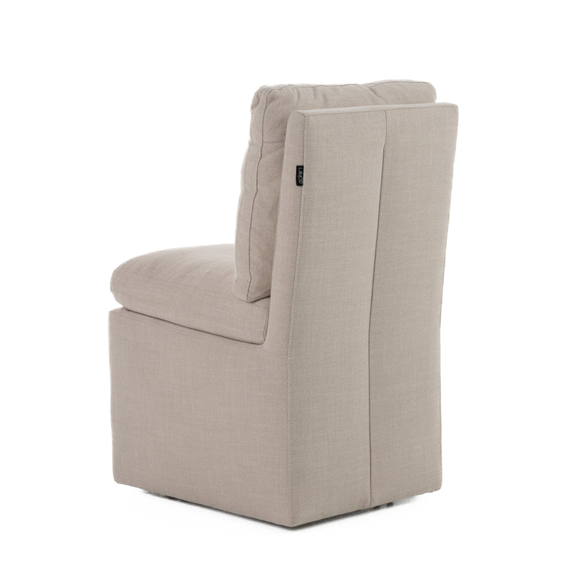 Modrest Adrian - Modern Beige Fabric Dining Chair w/ Castor Wheels