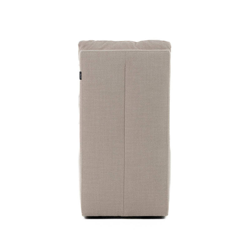 Modrest Adrian - Modern Beige Fabric Dining Chair w/ Castor Wheels