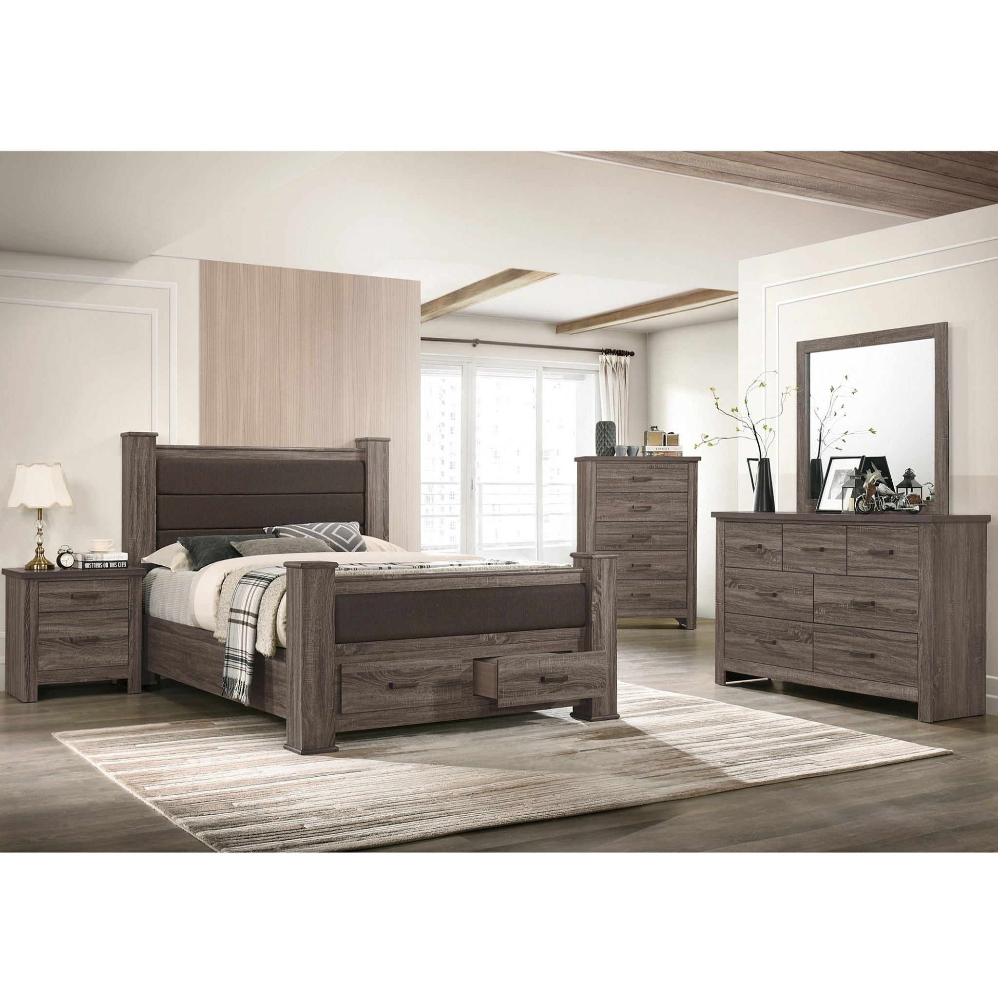 Upholstered Bed With Footboard Drawers