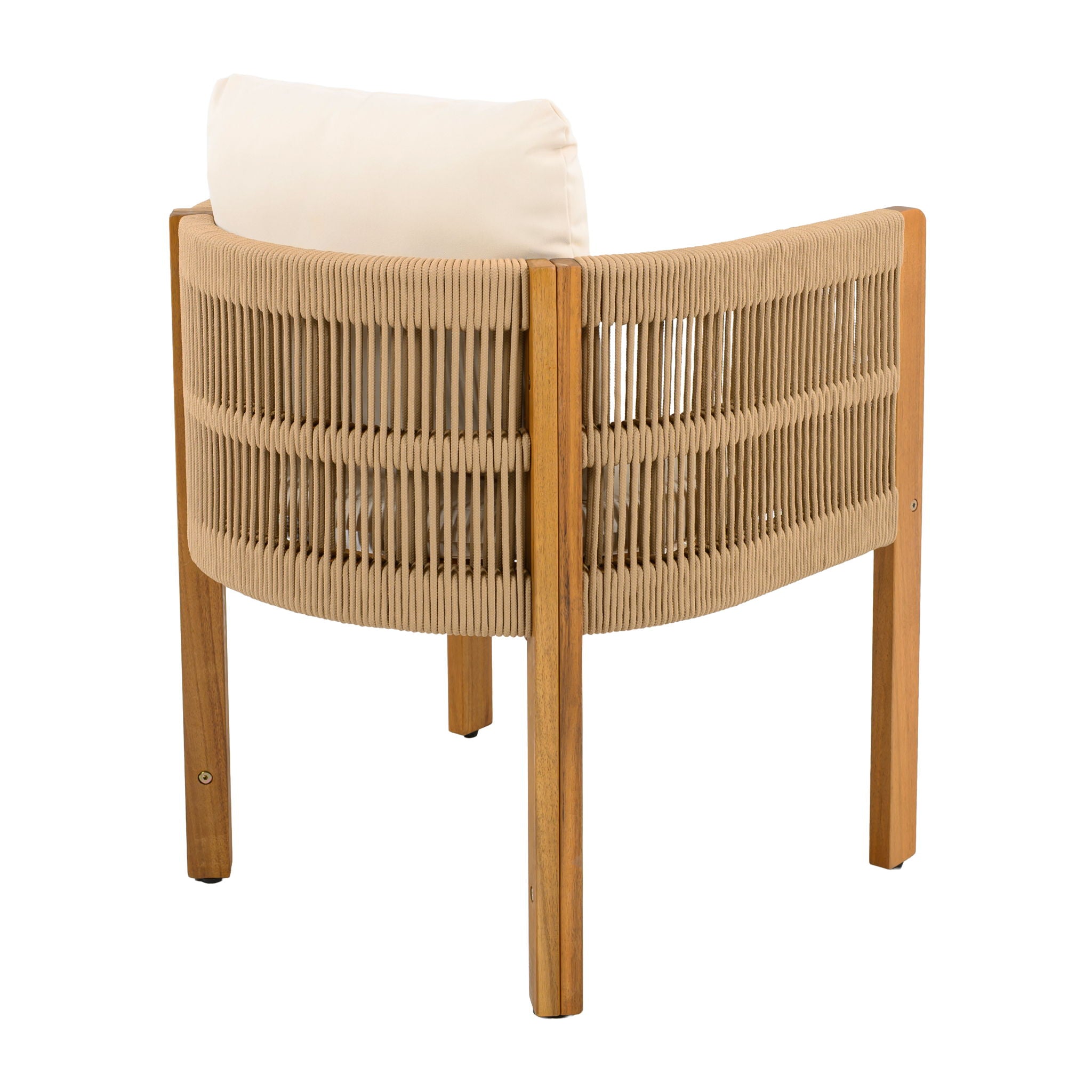 7 Piece Outdoor Dining Set With Table And Chairs - Beige / Brown