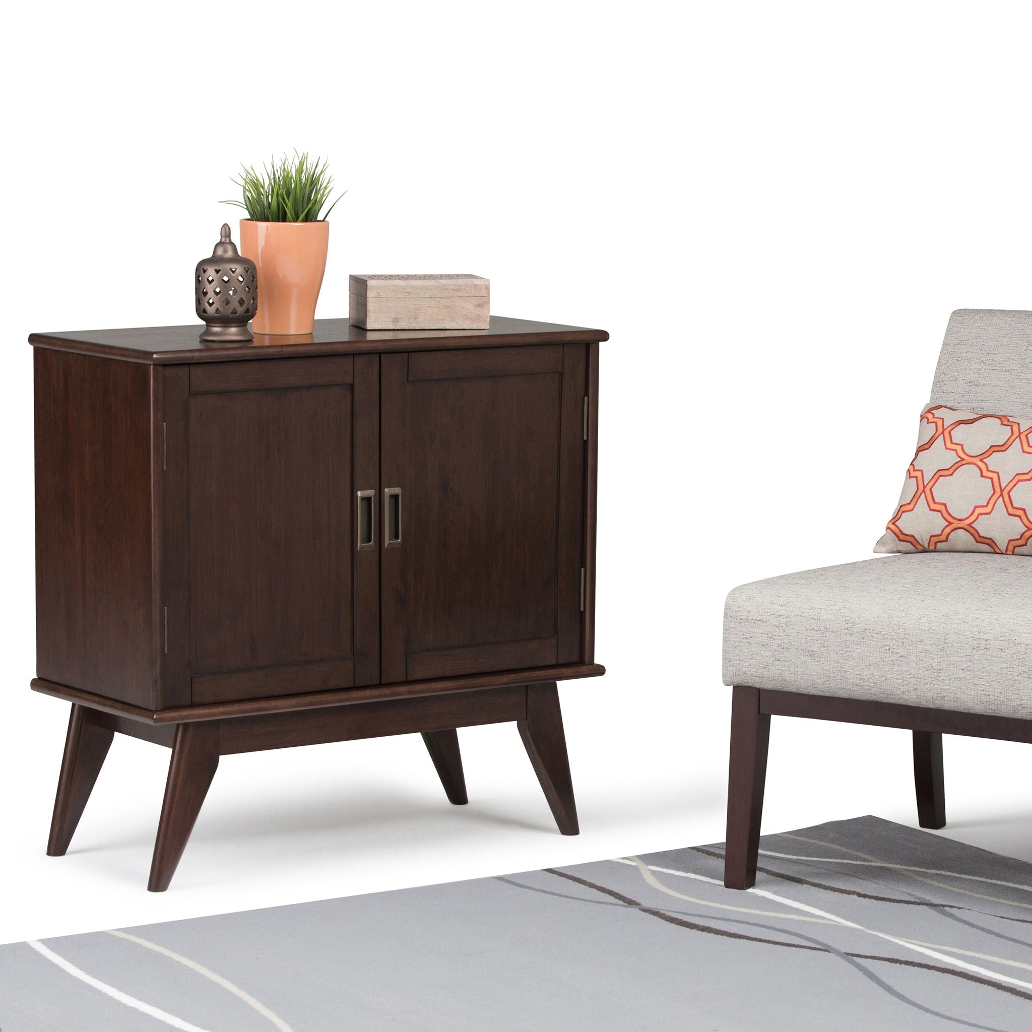 Draper - Low Storage Cabinet - Medium Auburn Brown