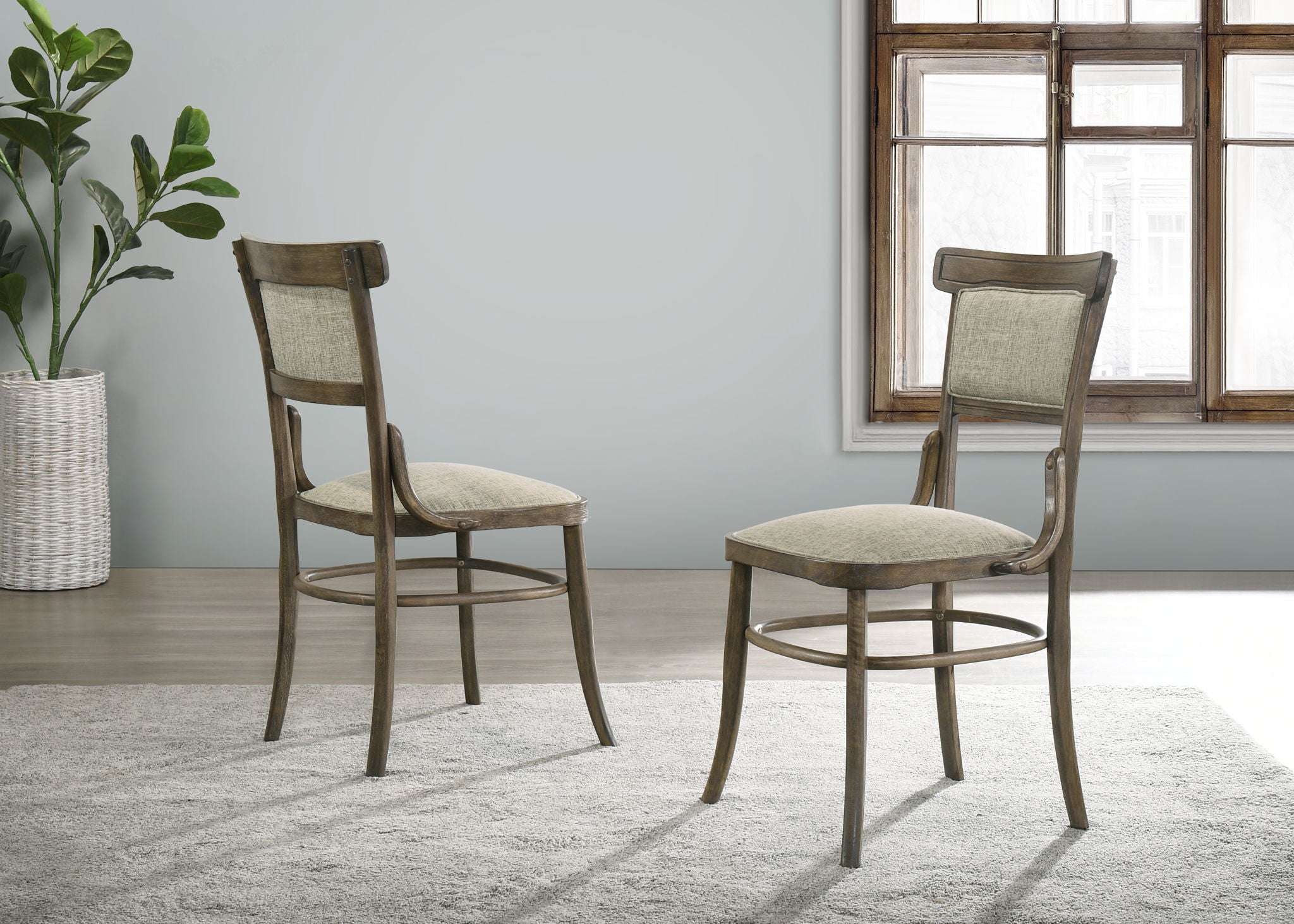 Bistro - Wide Dining Chair With Cushion (Set of 2) - Vintage Walnut
