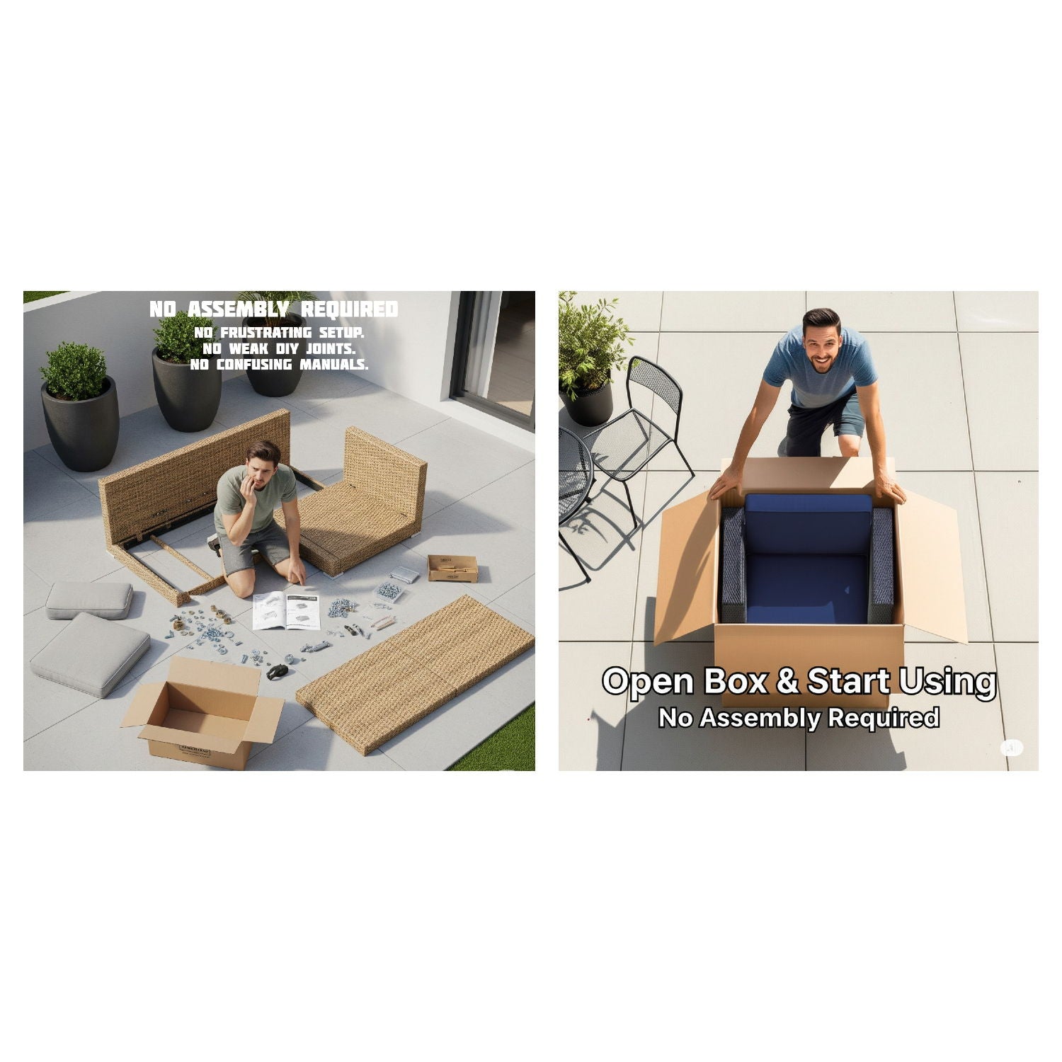 Stylish Modular Wicker Patio Seating Group