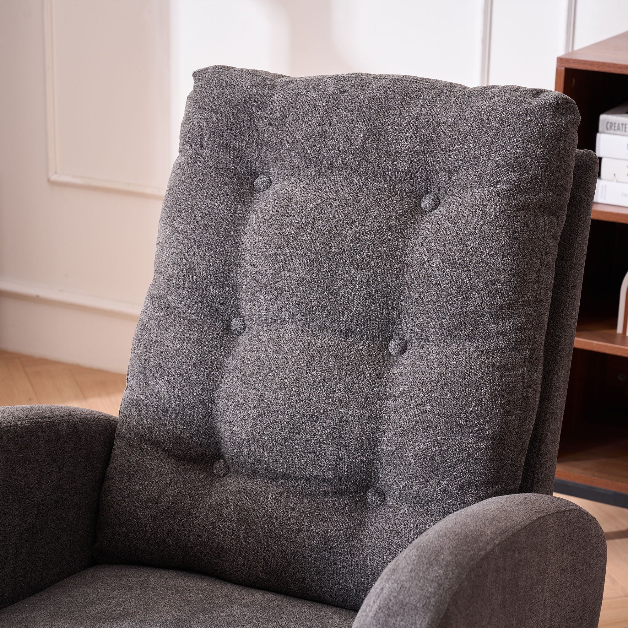 Accent Rocking Chair With Footrest, High Back