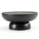 Modrest Akron - Modern Black & White Faux Marble Round Coffee Table