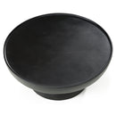 Modrest Akron - Modern Black & White Faux Marble Round Coffee Table