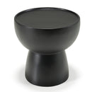 Modrest Akron - Modern Black & White Faux Marble Round End Table
