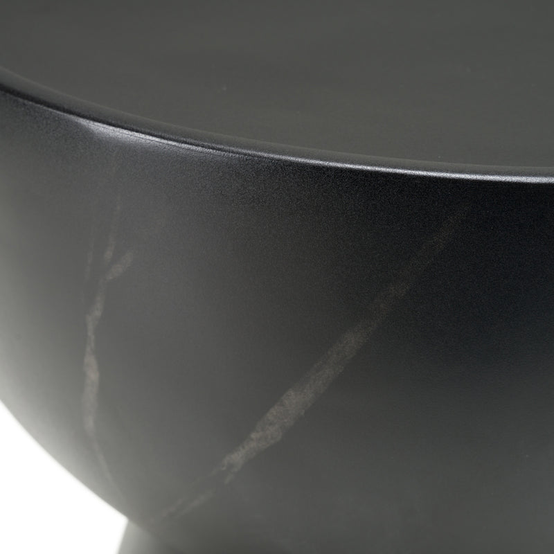 Modrest Akron - Modern Black & White Faux Marble Round End Table