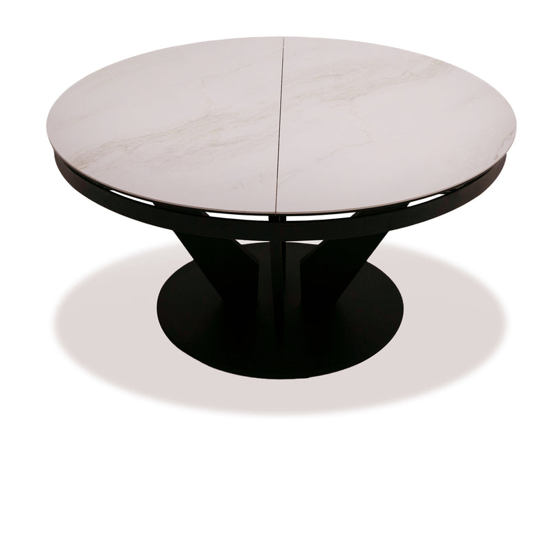 Modrest Alberta - Modern Black and White Ceramic Extendable 59"/86.5" Oval Dining Table
