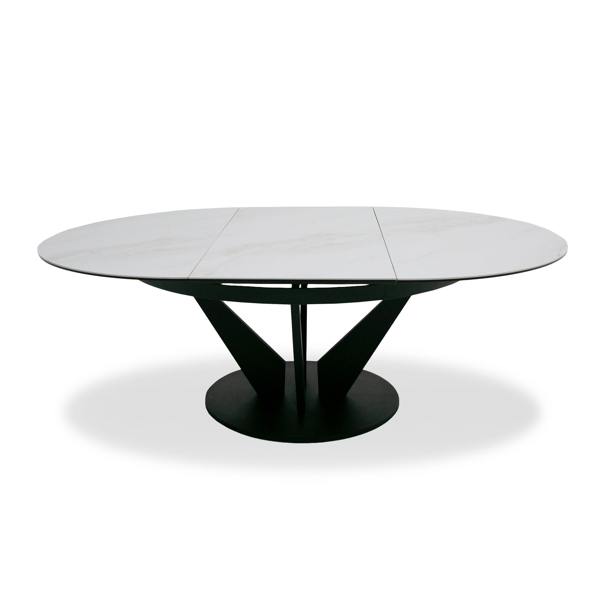 Modrest Alberta - Modern Black and White Ceramic Extendable 59"/86.5" Oval Dining Table