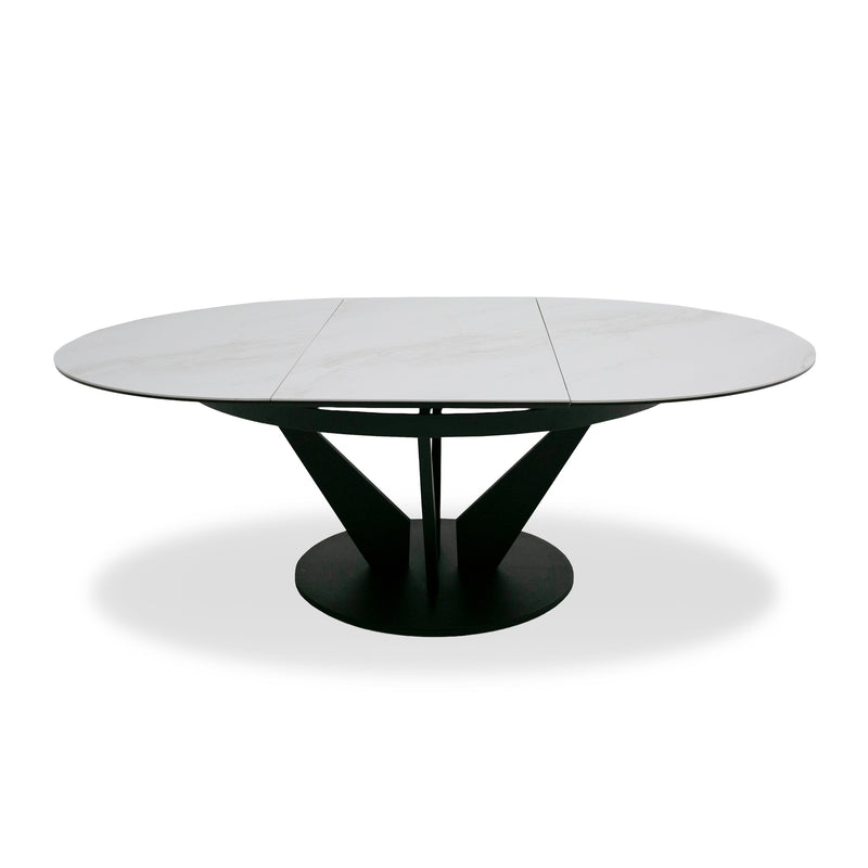 Modrest Alberta - Modern Black and White Ceramic Extendable 59"/86.5" Oval Dining Table