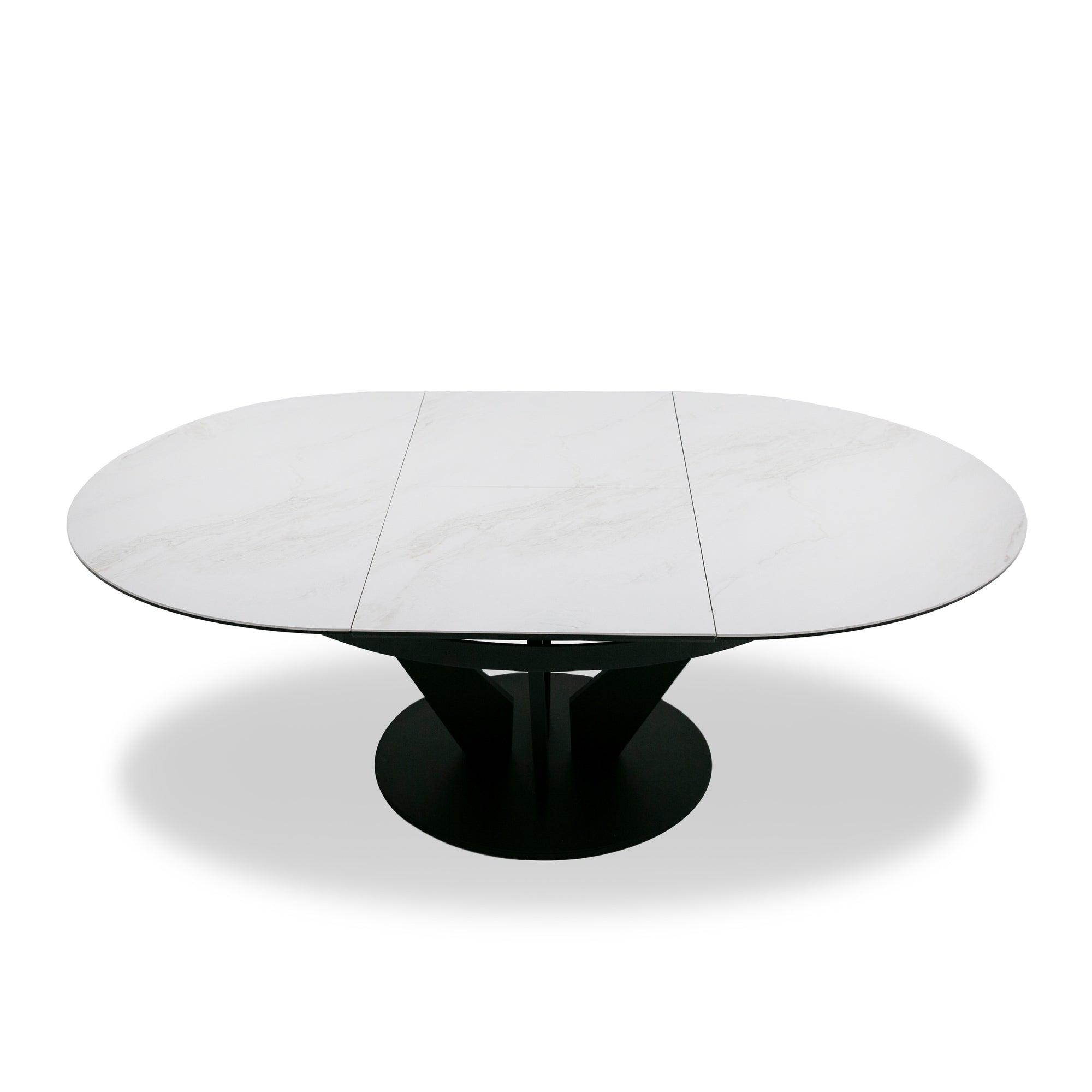 Modrest Alberta - Modern Black and White Ceramic Extendable 59"/86.5" Oval Dining Table