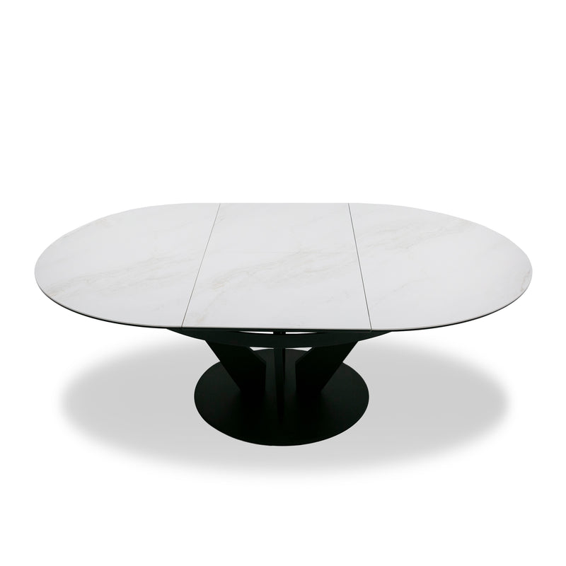 Modrest Alberta - Modern Black and White Ceramic Extendable 59"/86.5" Oval Dining Table