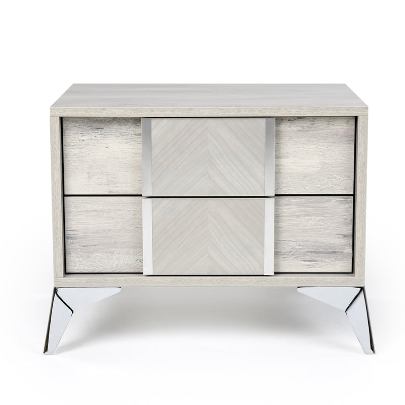 Nova Domus Alexa Italian Modern Grey Nightstand