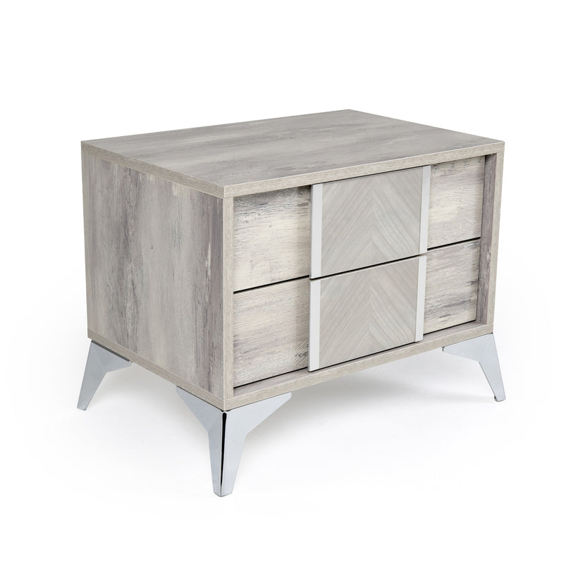 Nova Domus Alexa Italian Modern Grey Nightstand