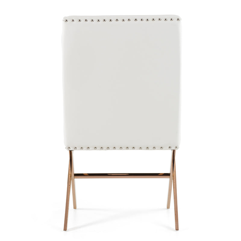 Modrest Alexia - Modern White + Rosegold Dining Chair
